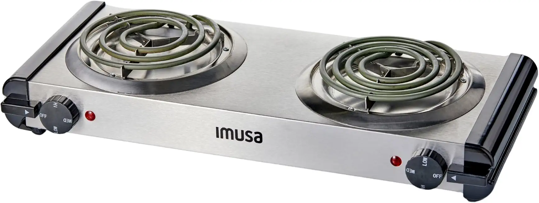 Imusa USA GAU-80312US Stainless Steel Electric Double Burner 1750W
