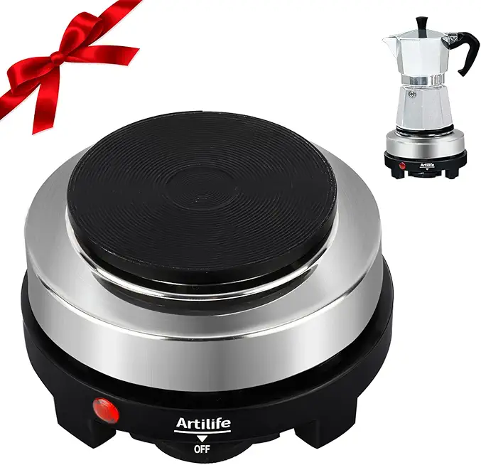 Artilife 500W Mini Hot Plate - Perfect Electric Stove for Moka Pot