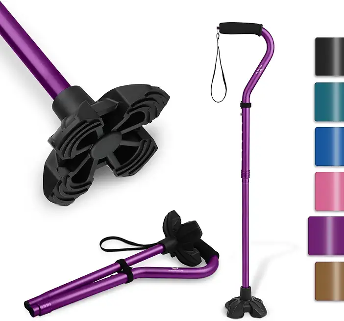 KINGGEAR F1 Walking Stick, Lightweight Walking Cane for Seniors and People with Injuries