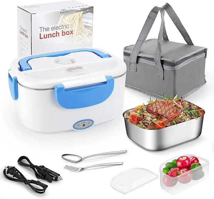 FVW 2-in-1 Electric Lunch Box: Portable Food Heater for Home & Car