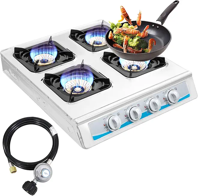 4-Burner Portable Propane Gas Stove – Perfect for Camping & RVs