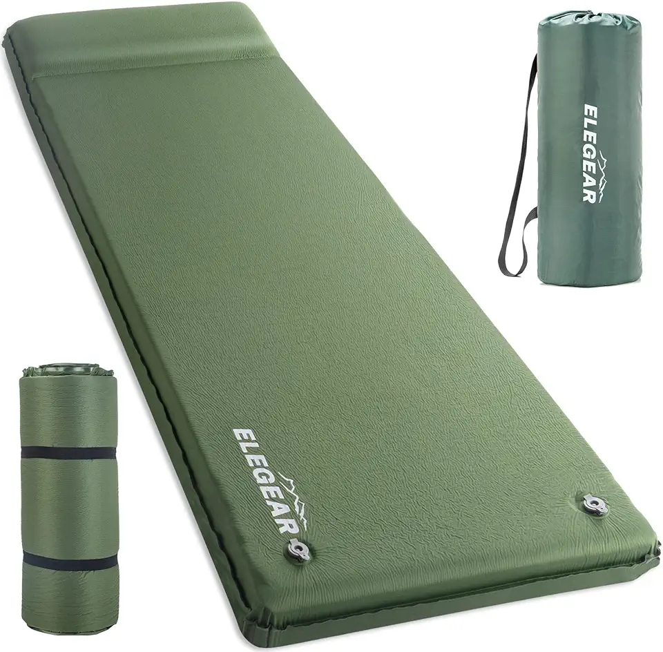 HOMBYS 3 INCH Memory Foam Camping Mattress with Portable Pillow