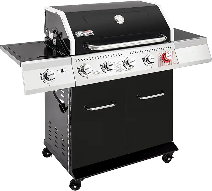 Royal Gourmet 5-Burner Propane Gas Grill with Side Burner & Rack