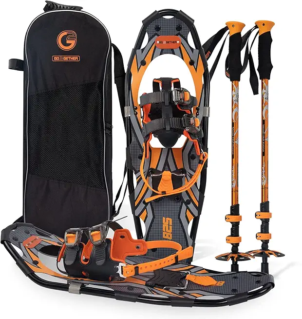 Lightweight G2 Snowshoes with Adjustable Ratchet Binding & Poles